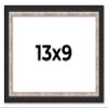 13x9 Frame Silver Real Wood Picture Frame Width 1.25 Inches | Interior Frame Depth 0.75 Inches | Dante Modern Photo Frame Complete with UV Acrylic, Foam Board Backing & Hanging Hardware view 1