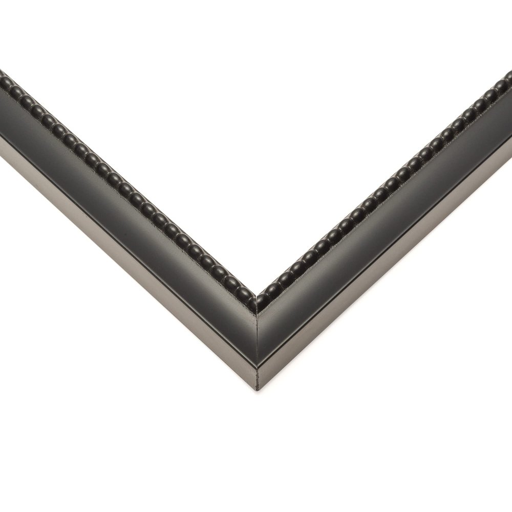 10x7 Frame Black Real Wood Picture Frame Width 0.75 Inches | Interior Frame Depth 0.5 Inches | Liscio Nero Traditional Photo Frame Complete with UV Acrylic, Foam Board Backing & Hanging Hardware