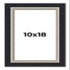 10x18 Frame Black Real Wood Picture Frame Width 2.25 Inches | Interior Frame Depth 0.5 Inches | Bridger Silver Traditional Photo Frame Complete with UV Acrylic, Foam Board Backing & Hanging Hardware view 1