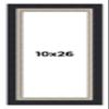 10x26 Frame Black Real Wood Picture Frame Width 2.25 Inches | Interior Frame Depth 0.5 Inches | Bridger Silver Traditional Photo Frame Complete with UV Acrylic, Foam Board Backing & Hanging Hardware view 1
