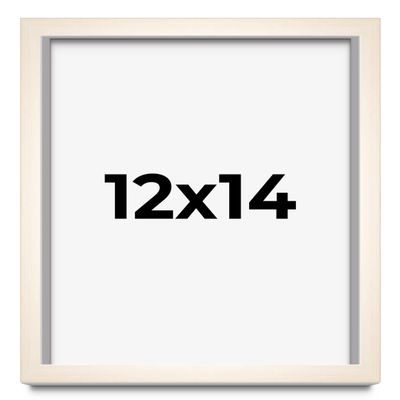 12x14 Frame White Wheat Solid Wood Picture Frame | Moulding Width 0.75 Inches | Interior Depth 0.5 Inches | Light Wood Traditional Photo Frame Complete with UV Acrylic, Foam Backing & Hanging Hardware