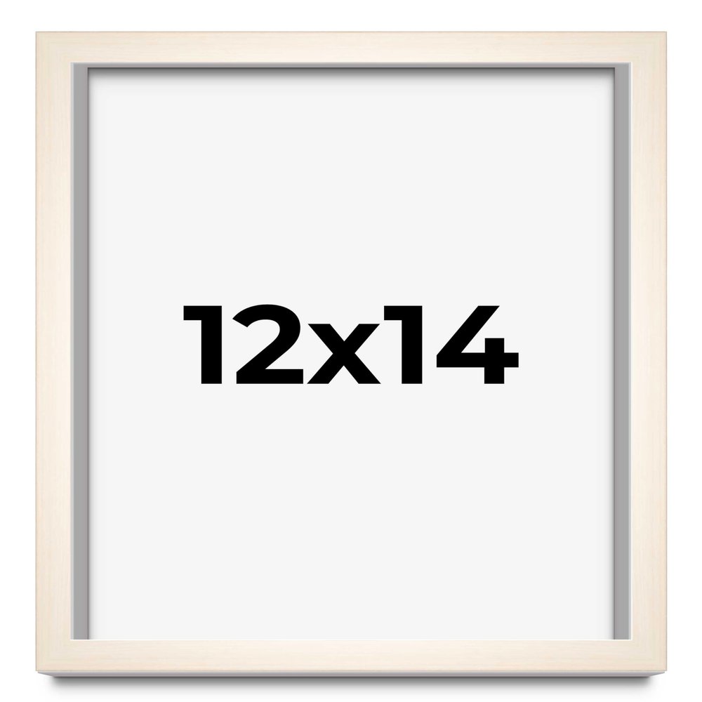 12x14 Frame White Wheat Solid Wood Picture Frame | Moulding Width 0.75 Inches | Interior Depth 0.5 Inches | Light Wood Traditional Photo Frame Complete with UV Acrylic, Foam Backing & Hanging Hardware