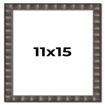 11x15 Frame Black Brown Chestnut Mosaic Solid Wood Picture Frame | 1.125 Inch Moulding Width | Complete with UV Acrylic Plexiglass, Foam Board Backing & Hanging Hardware