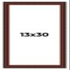 13x30 Frame Mahogany Brown with Gold Trim | Solid Wood Picture Frame Width 1.5 Inches | Interior Depth 0.5 Inches | Charles Executive Frame with UV Acrylic, Foam Board Backing & Hanging Hardware view 1
