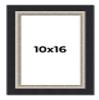 10x16 Frame Black Real Wood Picture Frame Width 2.25 Inches | Interior Frame Depth 0.5 Inches | Bridger Silver Traditional Photo Frame Complete with UV Acrylic, Foam Board Backing & Hanging Hardware view 1