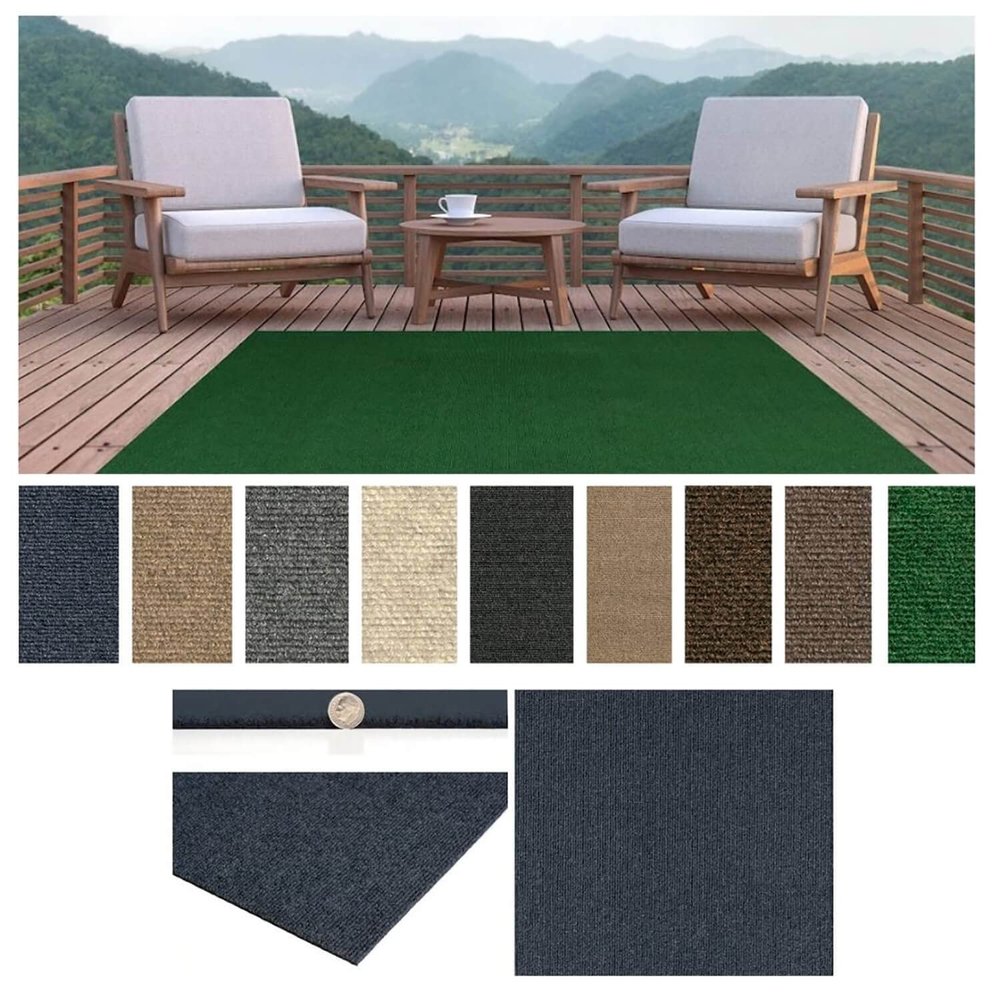 KOECKRITZ Economy Indoor/Outdoor Carpet Rug | Square 4 x 4 | Mocha