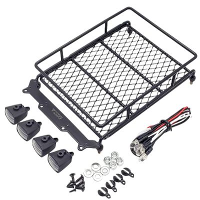 NHX RC Roof Luggage Rack w/LED Lights : 1/10 RC Crawler Trucks -Black