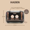 Haden Dorset 4 Slice Wide Slot Stainless Steel Toaster with Adjustable Browning Control & Non-Slip Feet, Black & Copper view 4