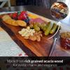 Acacia Charcuterie Board with Natural Live Edge & Round Handle - Wood Cheese Board - Decorative Wooden Serving & Cutting Board - Housewarming, Mothers Day, New Home & Wedding Gifts (XL - 24 x 10) view 2
