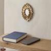 DecorContreras Peruvian Accent Mirror 6" - Small Round Gold Wall Decor - Hand-Carved Sunburst Mirror with Bronze Leaf - Unique (Gold) view 4