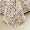 Jaba/WPM Quilt Set Medallion Printed Size Bedspread, Beige Taupe Burgundy Medallion Pattern Reversible Coverlet Luxury Bed Cover, 1 Quilts and 2 Shams- Massarra 22365 (King) view 3
