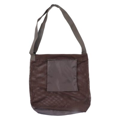 Fdit Mushroom Foraging Bag, Large Capacity Foldable Pouch with Adjustable Strap, Oxford Cloth and Mesh, Khaki, 42x45cm, for Fruit Picking and Harvesting
