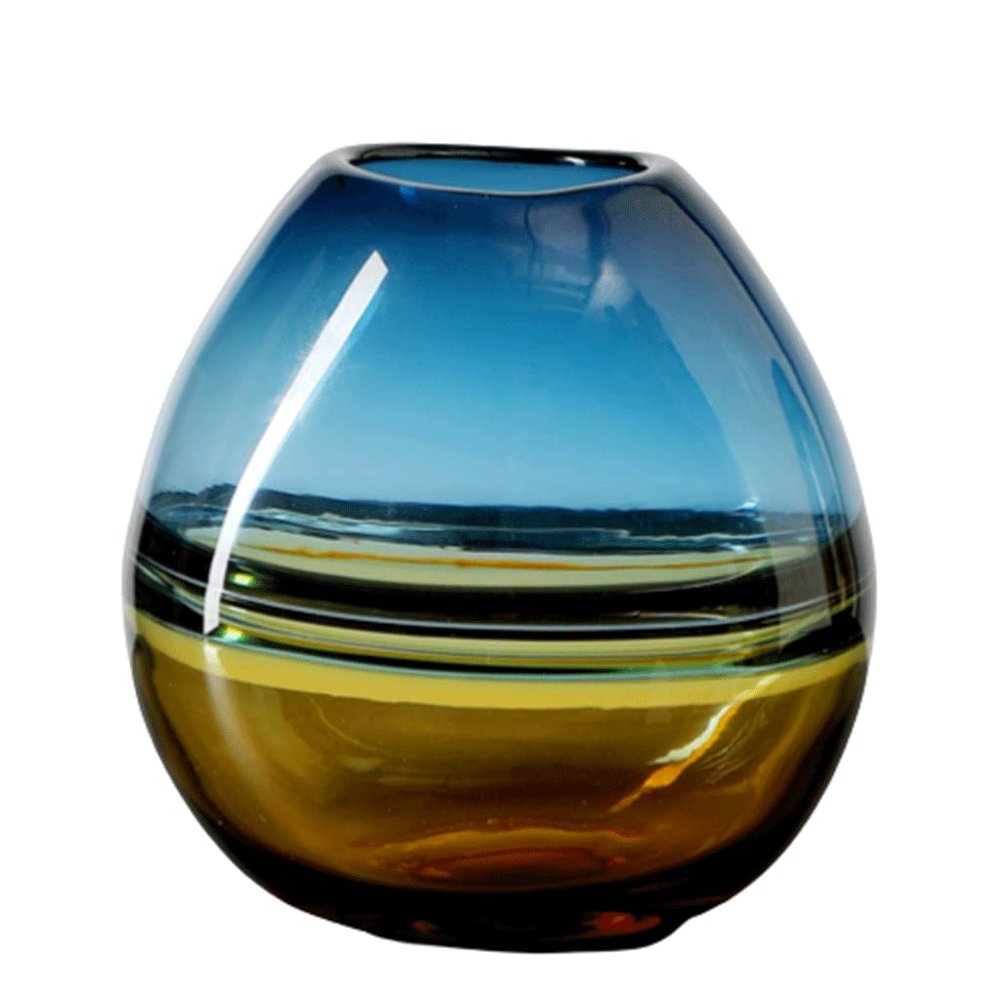 Fashion Hydroponic Flowers VaseGradient Glass Vases Creativity Hand Blown Swirl Glass Bulb Flower Vase Soft Decoration Art for Home Decoration