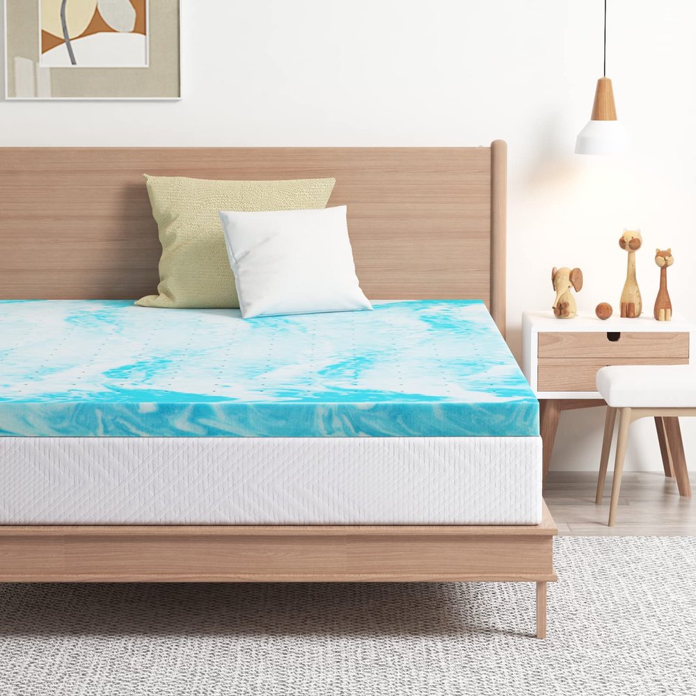 EGO Topper 2 Inch King Memory Foam Mattress Topper, Gel Foam Mattress Topper for Pressure Relief, Ventilated Design Bed Topper in a Box, CertiPUR-US Certified, 76"80", Medium