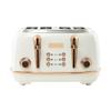 Haden Heritage 4 Slice Wide Slot Stainless Steel Toaster with Adjustable Browning Control & Non-Slip Feet, Ivory & Copper view 1
