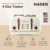 Haden Heritage 4 Slice Wide Slot Stainless Steel Toaster with Adjustable Browning Control & Non-Slip Feet, Ivory & Copper view 2
