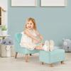 Qaba Kids Sofa Set, Toddler Chair, Sofa & Ottoman for Bedroom, Playroom, Children's Couch for 3-5 Years, Blue view 2