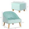 Qaba Kids Sofa Set, Toddler Chair, Sofa & Ottoman for Bedroom, Playroom, Children's Couch for 3-5 Years, Blue view 3