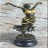 EUROPEAN BRONZE 1930s Style Art Deco Gilt Bronze Female Nude Lady Dancing Sculpture Figure Decor Vault view 1