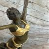 EUROPEAN BRONZE 1930s Style Art Deco Gilt Bronze Female Nude Lady Dancing Sculpture Figure Decor Vault view 4