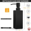 GMISUN Black Soap Dispenser Bathroom, Glass Hand Soap Dispenser with Stainless Steel Pump, 12 fl oz/350ml Refillable Dish Dispensers for Kitchen, Modern Liquid Lotion Bottles for Bathroom Countertop view 2