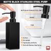 GMISUN Black Soap Dispenser Bathroom, Glass Hand Soap Dispenser with Stainless Steel Pump, 12 fl oz/350ml Refillable Dish Dispensers for Kitchen, Modern Liquid Lotion Bottles for Bathroom Countertop view 3