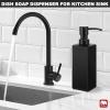 GMISUN Black Soap Dispenser Bathroom, Glass Hand Soap Dispenser with Stainless Steel Pump, 12 fl oz/350ml Refillable Dish Dispensers for Kitchen, Modern Liquid Lotion Bottles for Bathroom Countertop view 4