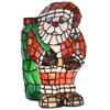 Bieye L10830 Christmas Santa Claus Table Lamp LED Bulb Included Tiffany Style Stained Glass Night Light for Home Dcor (7.75" L x 9.25" D x 13" H) view 1