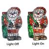Bieye L10830 Christmas Santa Claus Table Lamp LED Bulb Included Tiffany Style Stained Glass Night Light for Home Dcor (7.75" L x 9.25" D x 13" H) view 3