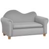 Qaba Ergonomic Foam Kids Sofa with Inner Toy Storage Chest, Velvet Kids Couch with Soft Arms, Children's Lounge Furniture, Gray view 1