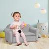 Qaba Ergonomic Foam Kids Sofa with Inner Toy Storage Chest, Velvet Kids Couch with Soft Arms, Children's Lounge Furniture, Gray view 2