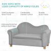 Qaba Ergonomic Foam Kids Sofa with Inner Toy Storage Chest, Velvet Kids Couch with Soft Arms, Children's Lounge Furniture, Gray view 4