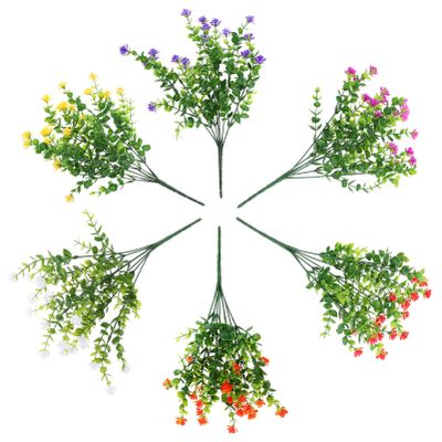 FOMIYES 6 Pack Faux Eucalyptus Stems Realistic Greenery Garland for Wedding Decor Home Party