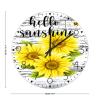 15x15 Inch Wooden Clock Wall Hello Sunshine Sunflower Fireplace Decor for Living Room Retro Wood Clocks Double-Sided Round Wooden Wall Clock Rustic for Pool Fitness Room view 2
