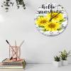 15x15 Inch Wooden Clock Wall Hello Sunshine Sunflower Fireplace Decor for Living Room Retro Wood Clocks Double-Sided Round Wooden Wall Clock Rustic for Pool Fitness Room view 3