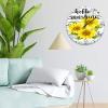 15x15 Inch Wooden Clock Wall Hello Sunshine Sunflower Fireplace Decor for Living Room Retro Wood Clocks Double-Sided Round Wooden Wall Clock Rustic for Pool Fitness Room view 4