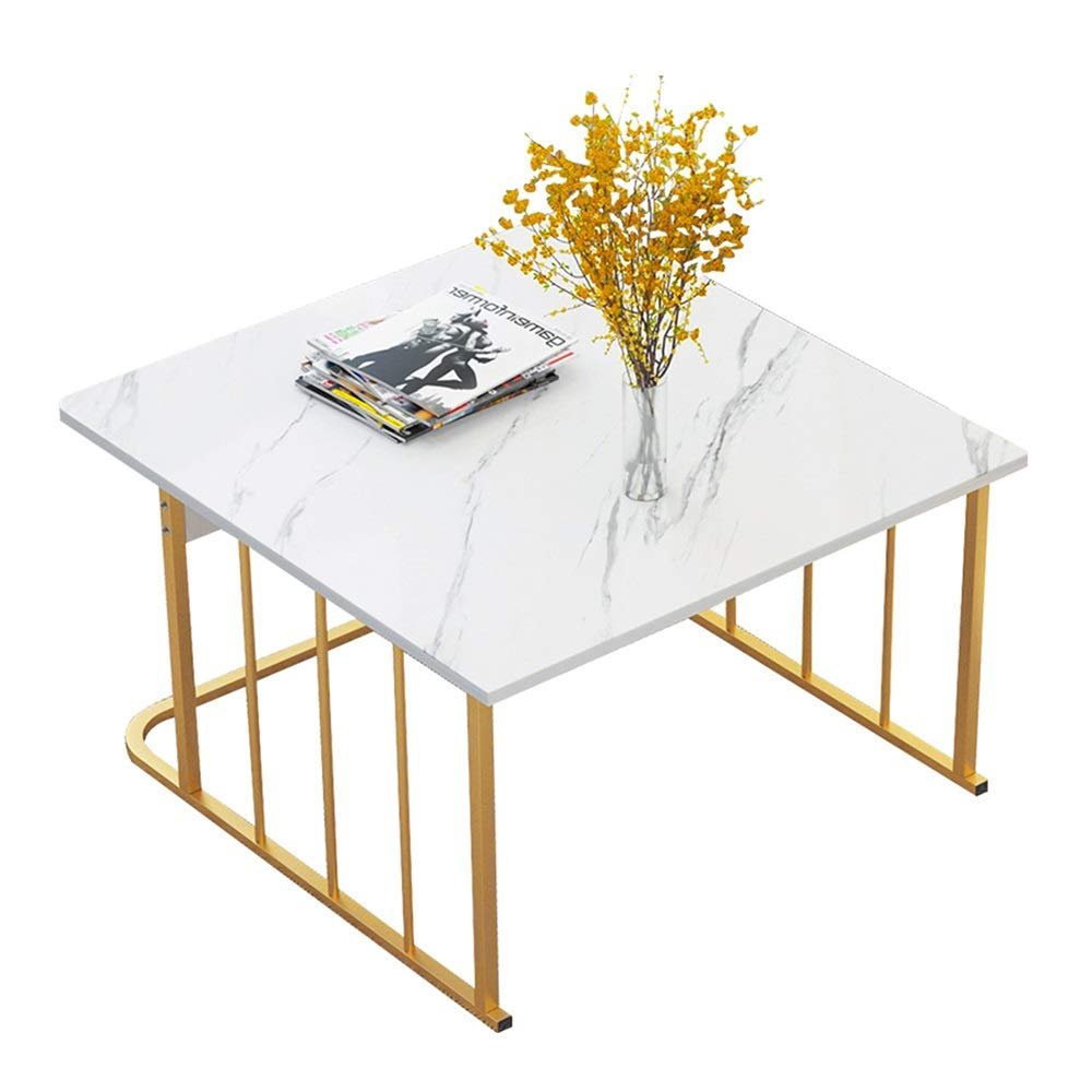 FUFU Nordic MDF Side Table, Metal Coffee Table, Sofa Table, Bedside Table, Creative Storage Table