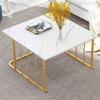 FUFU Nordic MDF Side Table, Metal Coffee Table, Sofa Table, Bedside Table, Creative Storage Table view 2