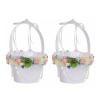 Mokylor 2Pcs Flower Girl Baskets with Artificial Flower, Sweet Romantic Petals Basket with Lace and Pearl for Wedding Party Decor view 1