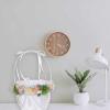 Mokylor 2Pcs Flower Girl Baskets with Artificial Flower, Sweet Romantic Petals Basket with Lace and Pearl for Wedding Party Decor view 3