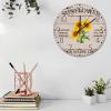 Wooden Clock Wall Analog Round Non-Ticking Be I Like A Sunflower Bright Sunny and Positive Frameless Wood Clocks Home Decor for Workshop Cafe Shop Church 15x15 Inch view 3