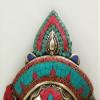 10" Brass Wall Hanging Goddess Kali Face with Inlay Work - Brass with Inlay Work view 2