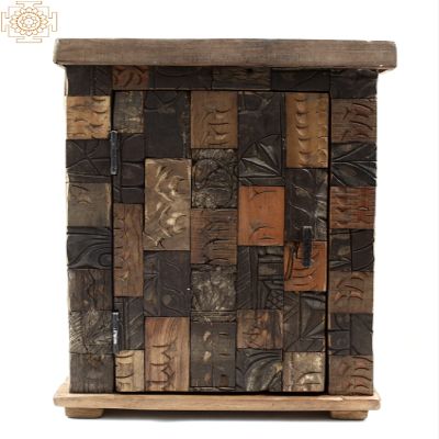 Exotic India 27" Vintage Wooden Bookshelf - WOOD