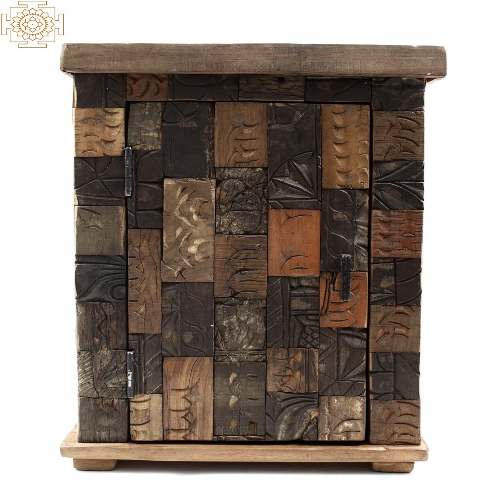 Exotic India 27" Vintage Wooden Bookshelf - WOOD