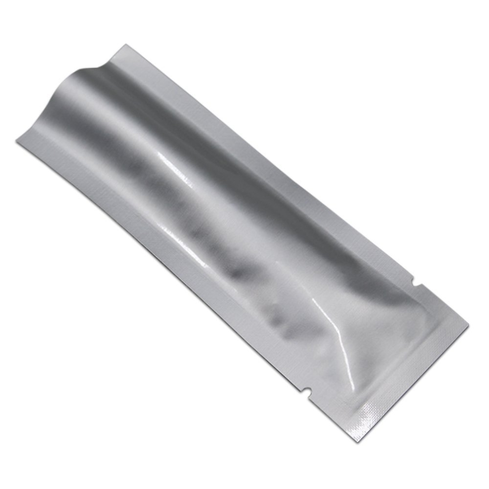 PABCK 200 Pieces 2.55x6.7 inch (Inside Size 2.15x6.3 inch) Coffee Powder Food Storage Bags Heat Seal Pure Mylar Foil Bag Vacuum Sample Pouch for Travel Toiletries Skincare Shampoo Liquids Packaging
