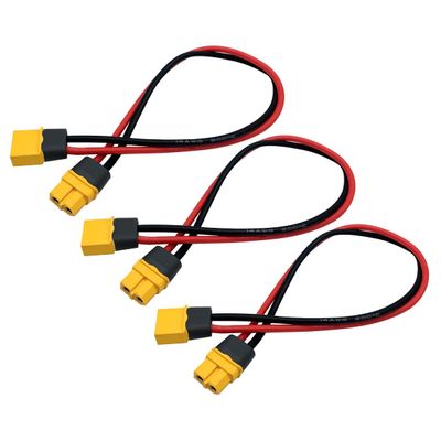 3PCS XT60H Plug Extension Cable XT60H Plug Male Connector to XT60H Plug Female Connector Wire Adapter with 11.8inch 14awg Silicone Wire