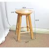 DONGYUE Solid Wood Stool Round High Stool Mobile Phone Shop Counter Cashier Table Stool Milk Tea Shop Water Bar Stool Round High Ladder Stool (Size : 50cm) view 2