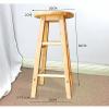 DONGYUE Solid Wood Stool Round High Stool Mobile Phone Shop Counter Cashier Table Stool Milk Tea Shop Water Bar Stool Round High Ladder Stool (Size : 60cm) view 2