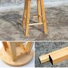 DONGYUE Solid Wood Stool Round High Stool Mobile Phone Shop Counter Cashier Table Stool Milk Tea Shop Water Bar Stool Round High Ladder Stool (Size : 60cm) view 4