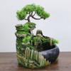 Desktop Fountain Waterfall with Rockery & LED, Indoor Relaxation Resin Ornament, Atomizing Humidifier Fountain, Zen Meditation Rockery Crafts for Office Home Bedroom Desk Decoration US Plug 110V view 4